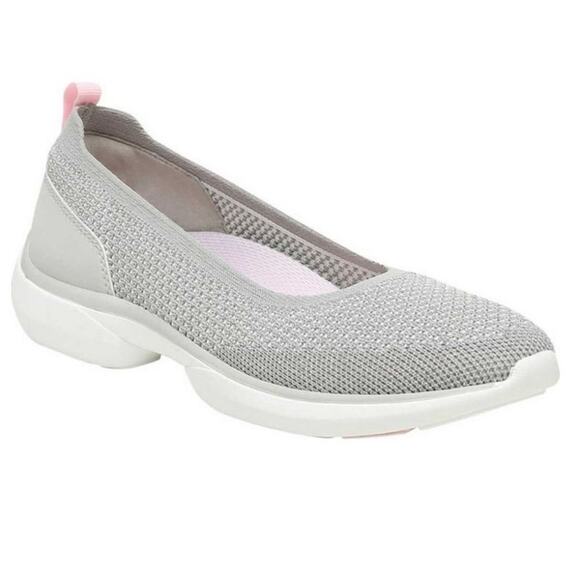 Vionic Kallie Women's Slip-on Knit Sporty Comfort Shoe Grey Metallic - 5 - Picture 1 of 11